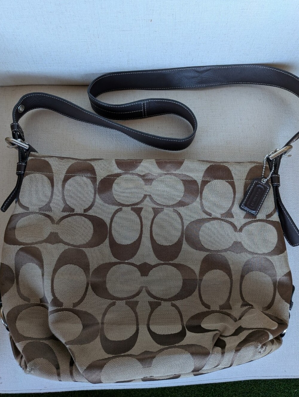 Vintage Coach Carly Hobo Bag - Signature C Jacquard Canvas